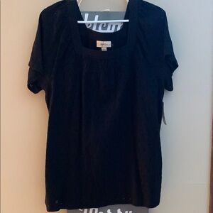 Black Eyelet Top